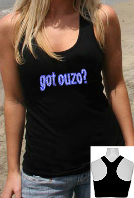 Rhinestone Got Ouzo? Women's RacerBack T