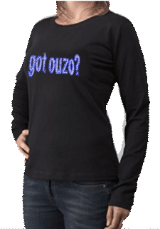 Rhinestone Got Ouzo? Women's Long Sleave T