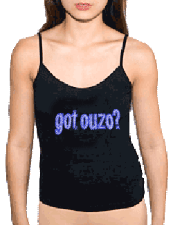 Rhinestone Got Ouzo? Women's Spaghetti Strap T